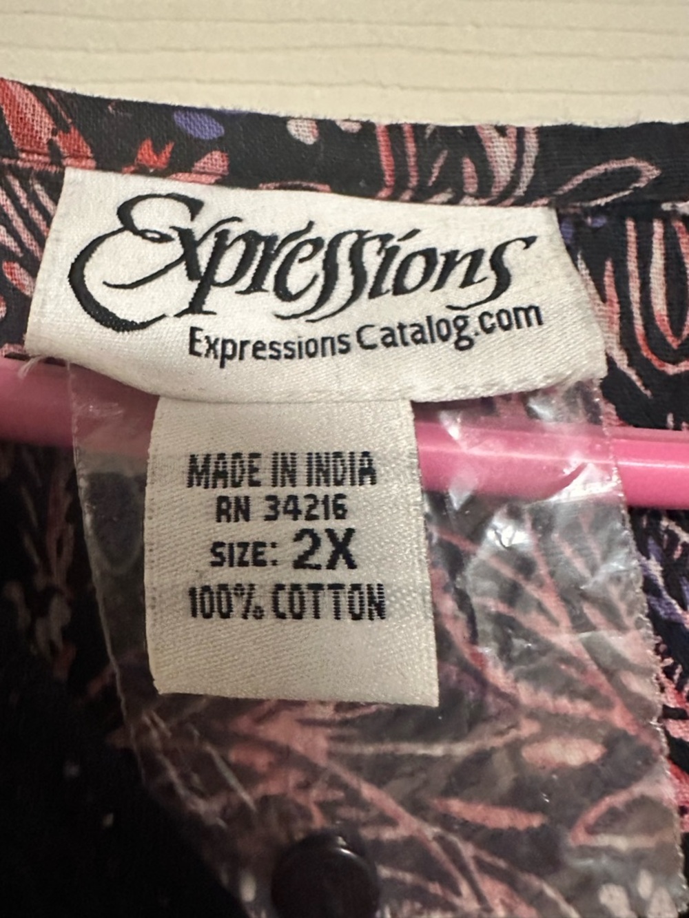 Expressions Catalog Paisley Boho Dress 2X NWOT 100% Cotton Lace Trim Midi/maxi - Picture 3 of 12